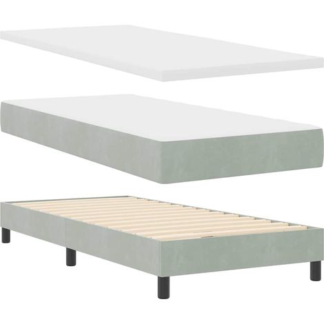 Cama con Somier y Colchón Gris Oscuro 80x200 cm Terciopelo vidaXL