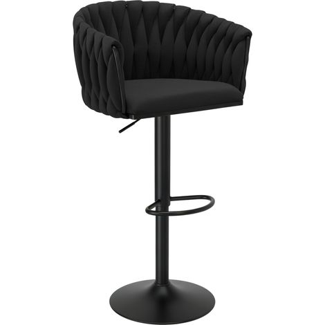 Tabouret de bar en velours noir Cofton (1/5)