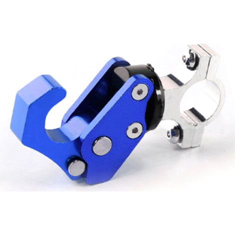Robuster, klappbarer Haken aus Aluminiumlegierung, hält hohen Lasten stand, für Motorrad, Roller, Fahrrad, blau, stabile Schlaufenbefestigung (1/4)