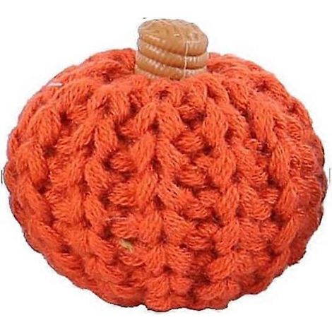 Décorations de citrouilles tissées à la main, citrouilles au crochet multicolores, citrouilles d'automne pour la décoration de table, Halloween, Thanksgiving (orange, 5 pièces)