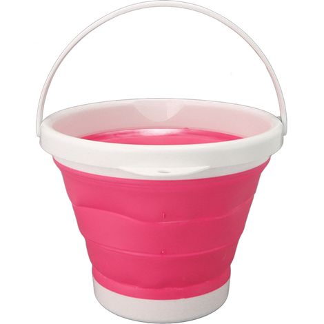 5L Lessiveuse Ultrasonore Portative USB Seau Pliable Lavage Machine pour Sous-vêtements Bébé Chaussettes Rose (1/5)