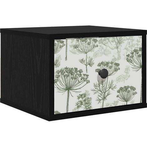Maison Exclusive - Mobiletto da comodino a parete GOTHA Rovere Nero (1/5)