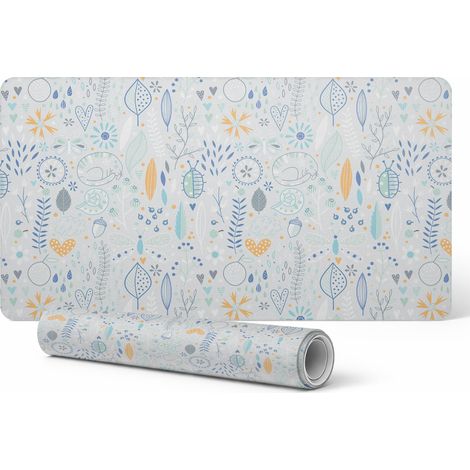 Alfombrilla protectora de escritorio con gr谩ficos, delicado estampado de naturaleza, 120x60 cm