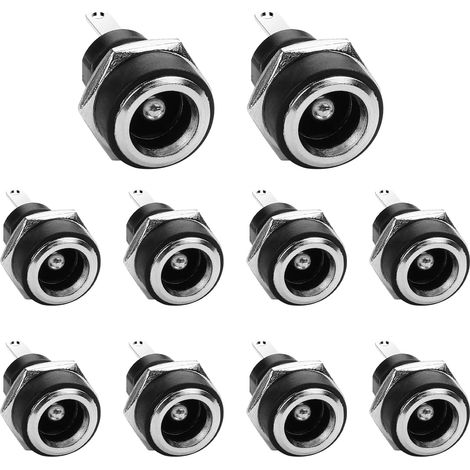 DC-Stromversorgungsbuchse Einbaustecker, DC 5,5 mm x 2,5 mm Buchse, 2-polig, Löttyp, Stromversorgungsbuchse, Einbaustecker(10 Pack) (1/5)