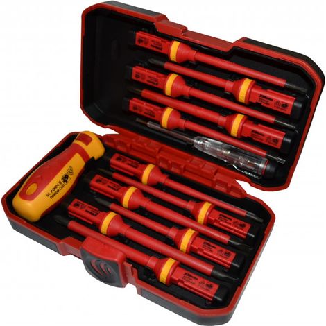 Ensemble tournevis jobi gris acier CrV 6150 13 pièces