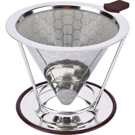 Papierloser manueller Kaffeefilter, 800-Mesh-Edelstahlfilter für optimale Extraktion.