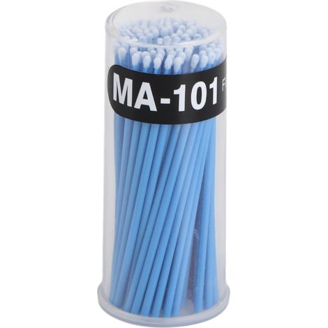 Lot de 100 bâtonnets bleus de nettoyage pour colle à cils, grande brosse à mascara jetable micro-extension pour femme. (1/5)