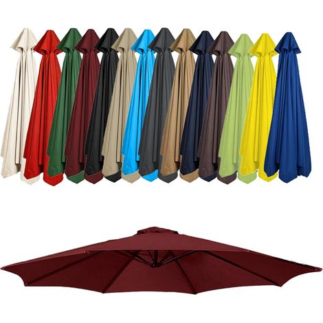200cm/270cm/300cm Toile De Rechange pour Parasol, Housse De Rechange pour Parasol À 6/8 Baleines, Auvent De Parasol De Remplacement(Color:Burgundy,Size:6 Ribs: 2.7m/8.8ft) (1/5)