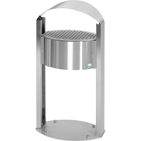VAR, Cendrier avec toit de protection, capacité 15 l, inox