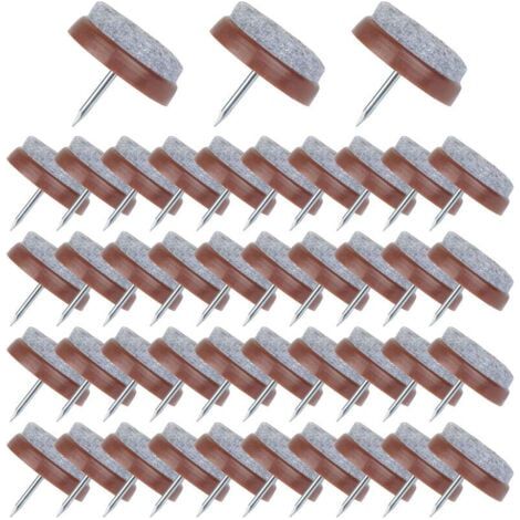 50 Pcs Patin Chaise a Clouer 24mm Marron Tampon Chaise en Feutre pour Protéger Pieds des Meubles (1/5)