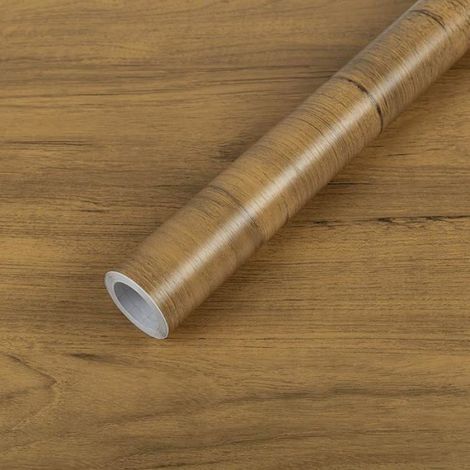 Papier Adhesif pour Meuble Bois Vinyle Rouleau Film Adhesif Meuble Effet Bois Papier Peint Autocollant 40 x 300 cm MARRON F METHODE (1/5)