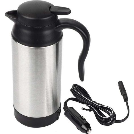 750ML Stainless Steel Car Electric Kettle Coffee Tea For Thermos Water Heating Cup 12V (1/4)