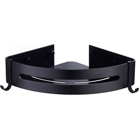 Etagère D'Angle Salle De Bain - Aluminium Noir - Porte-Shampooing Et Rangement Douche - 30 x 30 x 15 cm - Lot De 1 (1/5)