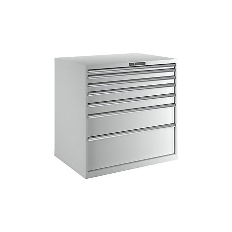 Cajonera con 7 cajones  A x P x H 1023 x 725 x 1000 mm  gris