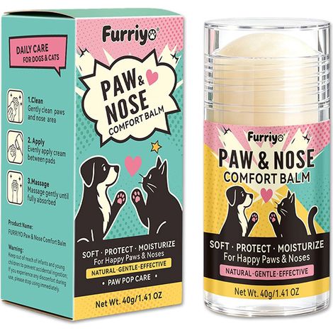 Baume pour pattes et truffe FURRIYO pour chats et chiens - Mousse nettoyante et d'entretien quotidien (1/5)