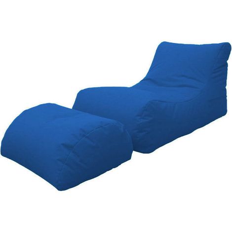 Talamo Italia - Pouf Alton, Poltrona multiuso, Poltroncina sacco, Pouf poggiapiedi, Made in Italy, 120x80 h60 cm, Blu (1/3)