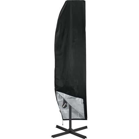 Relaxdays Housse de protection parasol, couverture ombrelle 2-4 m, tissu Oxford imperméable, étui, noir (1/5)
