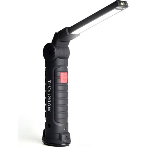 Wiederaufladbare LED-Arbeitsleuchte, 800 Lumen, magnetische Basis, 5 Modi (ideal für Garage, Camping, Notfall, LED-Arbeitsleuchte). (1/3)