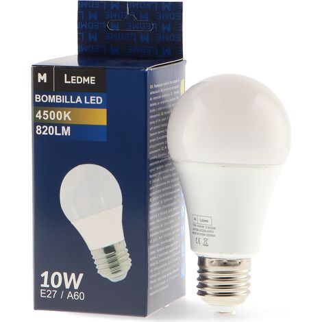 Ledme - LM7037 - Ampoule LED E27 A60 10W 3000K 820lm (1/2)