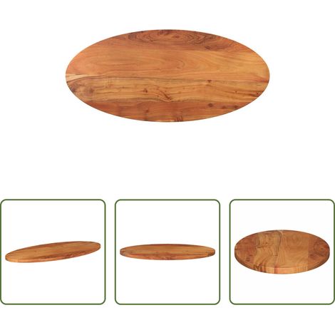vidaXL Dessus de table 80x40x3,8 cm ovale bois massif d'acacia (1/5)