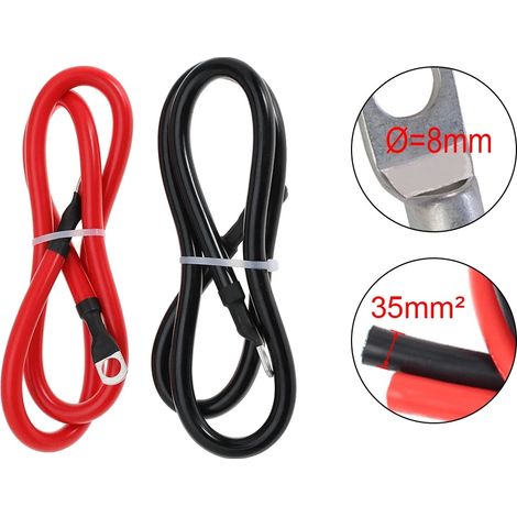 Cable de conexión de batería, hilo de cobre trenzado, terminal de alta resistencia, 2WAG 35 mm-60 cm (1/2)
