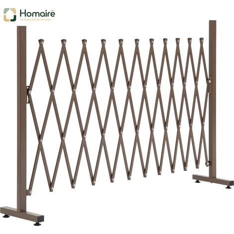 HOMAIRE Scherengitter Absperrgitter ausziehbar Aluminium Braun für Garten