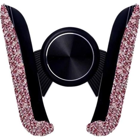 Support Téléphone Voiture - Bling - Universel - Réglable 360 Degrés - ABS - Strass Incrustés-Ywey (1/4)