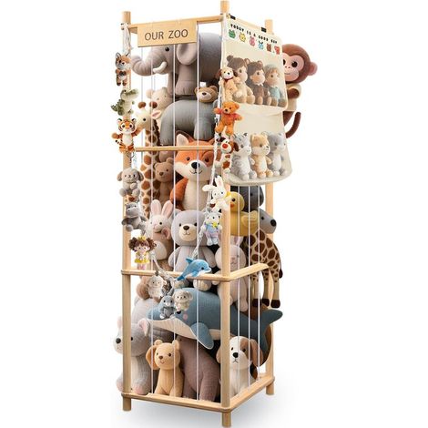 Rangement Peluche de Enfant, Range Peluche en Bois Gain de Place,Grande Capacité,1364040CM Plush Storage Tower Rangement Jouet Enfant pour Chambre à Enfants, Salle de Jeu, Chambre à Coucher, Salon (1/5)
