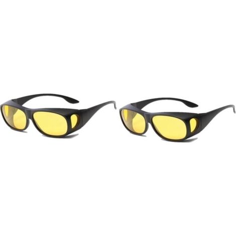 Lot de 2 paires de lunettes de conduite de nuit pour véhicules avec conduite à gauche (LHD) - noires (1/4)