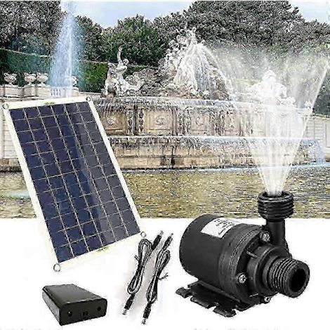 Pompe solaire pour fontaine, 800 litres/heure, 50 watts, adaptée aux bassins de jardin extérieurs silencieux. (1/5)