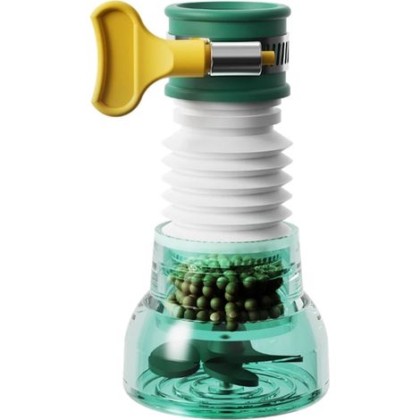 Universeller Wasserhahn-Wasserfilter, spritzfreier Duschkopf, Wasserhahnverlängerung, wassersparend, einstellbarer Druck, Küchen-/Badezimmerfilter, 1 Stück, grün