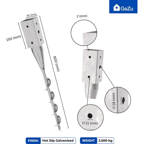 Support de Poteau à Enfoncer Galvanisé à Chaud Lot de 4 Douille Piquet Cloture Bois Ancre Support de Poteau à enfoncer Ancrage au Sol pour poteaux en Bois Ancrage au Sol pour