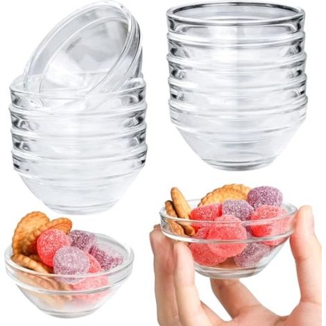 Set di 10 mini ciotole in vetro - contenitori impilabili per salse, intingoli e ingredienti (1/5)