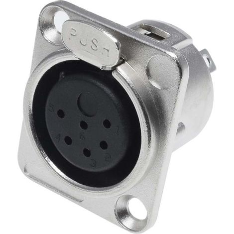 RS PRO-Connecteur XLR Femelle Droit 6 voies Montage panneau, placage Nickel ( Prix pour 1 ) (1/2)