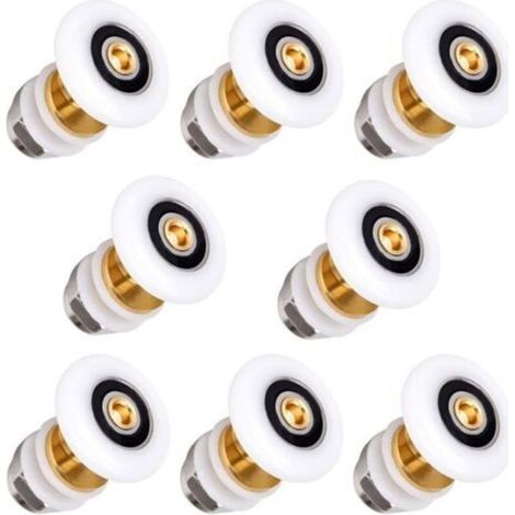 8 Pièces Roulette Porte Coulissante Douche 20mm en Laiton Roulette pour Rouleau pour Remplacement de Douche Coulissante Verre Porte Coureurs Rouleaux
