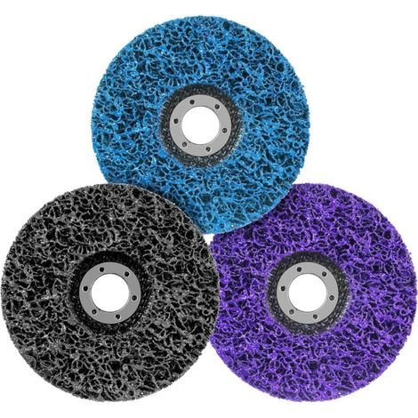 Lot de 3 disques CSD - 125 mm - Disques de nettoyage - Disque de nettoyage grossier - Disque de tissu en nylon - Enlèvement de la peinture pour meuleuse d'angle (1/5)