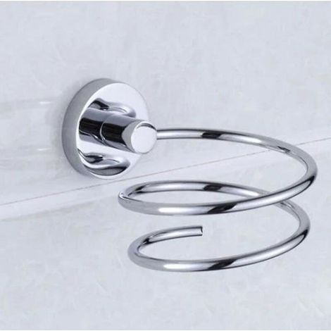 Supporto da parete per asciugacapelli, supporto/appoggio per asciugacapelli in acciaio inox 304, accessori per il bagno -Crezuo