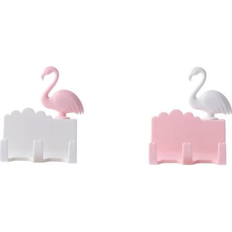 Patère - Flamant Rose - 2Pcs - Autocollants - 2 kg - Pour Enfants et Adultes (1/4)