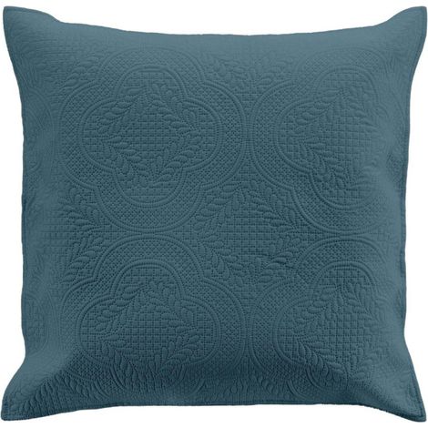 Housse de Coussin "Romane" 60x60cm Bleu (1/4)