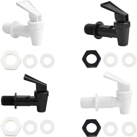 Lot de 4 robinets en plastique pour distributeur de boissons, robinet de remplacement pour fût de bière et fontaine à jus