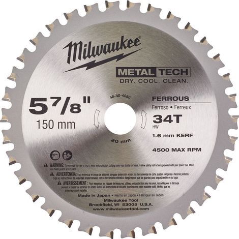 Milwaukee lama per sega circolare Ø150 mm carburo 34 denti