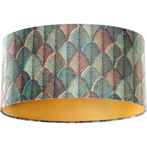 Velvet Lampshade Leaf Design with Gold Interior Oval 50/33/25