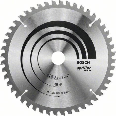Bosch PRO Wood Kreissägeblatt, 260 x 3,2 x 30 mm, T48