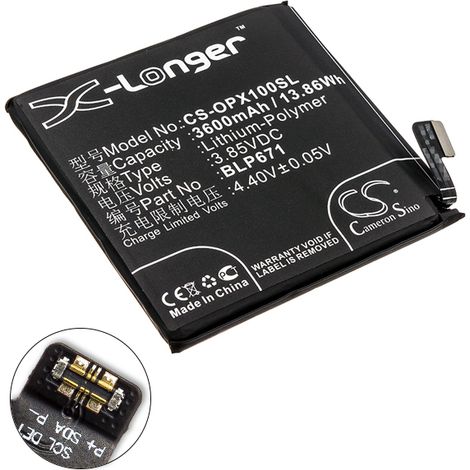 NX - Batterie téléphone, smartphone, GSM pour Oppo 3.85V 3600mAh - BLP671 (1/3)