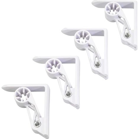 Lot de 4 pinces à nappe d'extérieur - Fixation des nappes - Accessoires de table - Pinces pour toile cirée - Pinces à nappe en plastique - Pinces de fixation blanches - Blanc (1/5)