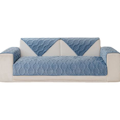 Weiche Sofa Kissenbezüge - rutschfeste Sofaabdeckungen 1 2 3 Sitzer Couchabdeckungen, Ecke Sofa Kissen Abdeckung L Form Möbelschutz für Wohnzimmer – Blau 90x180cm