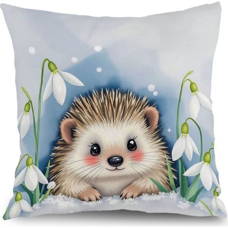 Housse de coussin feuilles fleurs été, décoration maison,40×40cm (1/5)