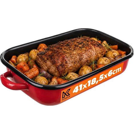 Fuente para hornear, metal esmaltado, capacidad de 3,4 L, color marrón. (1/5)