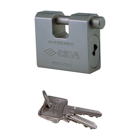 Lucchetto Antiscasso 2855L Cisa Acciaio Carbonitrurato Chiavi 2 mm 66