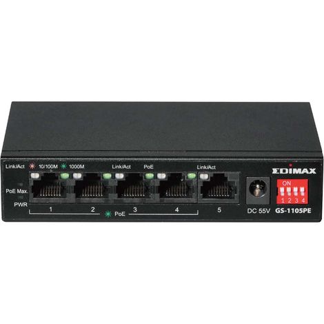 Edimax GS-1105PE Swithc 5xGbE (4PoE+) LR